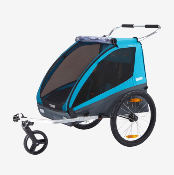 Lastekäru kahele lapsele THULE Chariot Coaster XT bike trailer+Stroll, Blue
